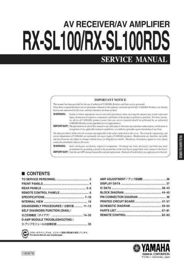 RX-SL100, RX-SL100RDS